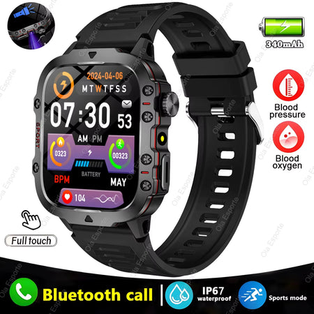 Original Men Smartwatch Flashlight Bluetooth Call Fitness Clock IP68 Waterproof Sports Men for Xiaomi Android Smart Watch 2024