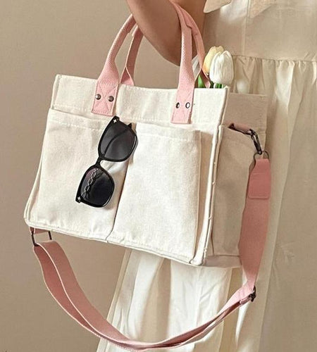 Large Capacity with Removable Bottom Canvas Tote Bag