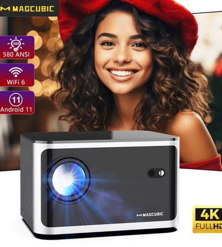 580ANSI Auto Focus Projector Android 11 4K 1080P Wifi6 Voice Control Allwinner H713 BT5.0 Home Cinema HY350 Pro